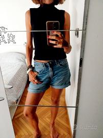 Lupetto smanicato lana nero