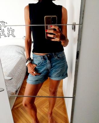 Lupetto smanicato lana nero