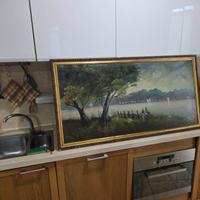 Quadro Paesaggistico vintage su tela firmato