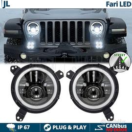 FARI FULL LED Per JEEP WRANGLER JL Angel Eyes 6500