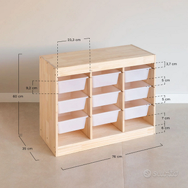 Mobile porta giochi bambini in legno Nopik – NUOVO