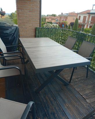 tavolo da balcone o giardino + 6 sedie 