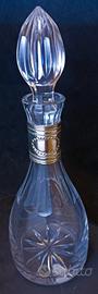 Decanter in cristallo con fascia argento