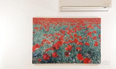 stampa su tela, campo di papaveri