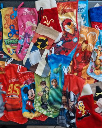 Collezione calze della Befana vuote molti tipi