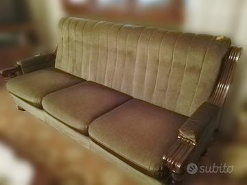 Divano e 2 poltrone in velluto