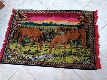 Tappeto cavalli bordeaux misure cm 95 x 150