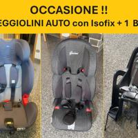2 seggiolini bimbo x auto + 1 bici