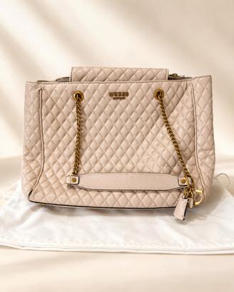 Borsa Guess nude trapuntata con dust bag