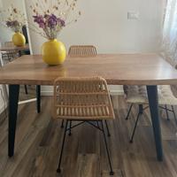 Tavolo 150/210cm allungabile rovere naturale nero