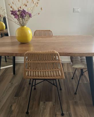Tavolo 150/210cm allungabile rovere naturale nero