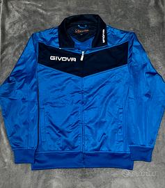 Felpa Givova zip nuova taglia M blu nero sportiva
