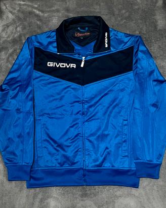 Felpa Givova zip nuova taglia M blu nero sportiva