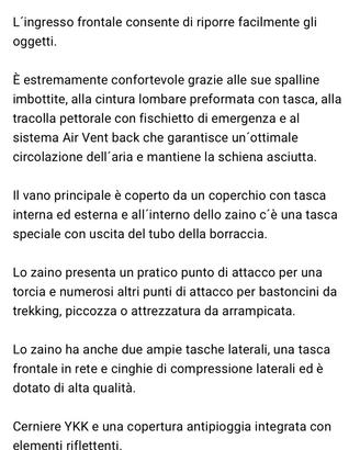 Zaino hannah capacità 30 litri