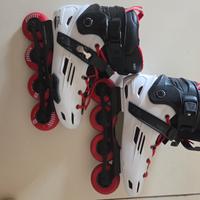 pattini roller OXELO MF500 bianco-rosso