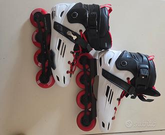 pattini roller OXELO MF500 bianco-rosso