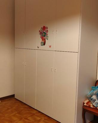 Armadio bianco 4 ante con sopralzo – cm 200 × 264