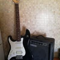 chitarra elettrica per mancini con amplificatore