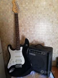 chitarra elettrica per mancini con amplificatore