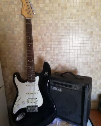 chitarra elettrica per mancini con amplificatore