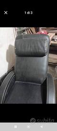 Poltrona reclinabile in pelle nera 