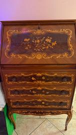 Scrittoio vintage  XIX SECcon ribalta e 3 cassetti