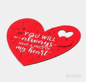 Legami Biglietto puzzle a forma di cuore, NUOVO
