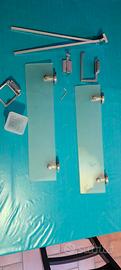 mensole da bagno in vetro con accessori