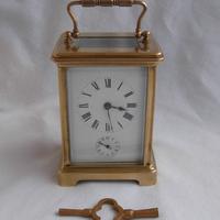 Antico orologio da carrozza in ottone c. 1880
