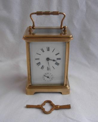Antico orologio da carrozza in ottone c. 1880