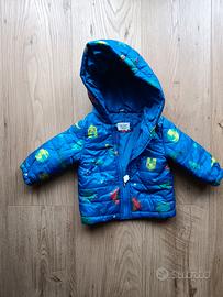 Piumino Neonato con Stampa Dinosauri - Blu Elettri