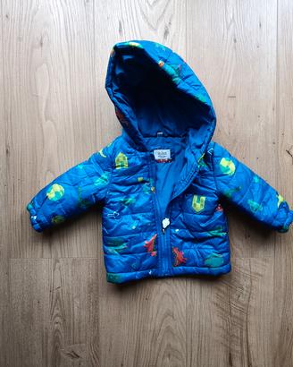 Piumino Neonato con Stampa Dinosauri - Blu Elettri