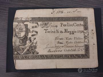 Buono Regie Finanze Torino 100 Lire del 15/5/1794