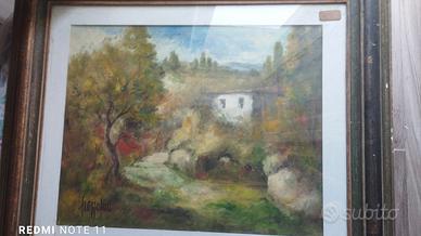 Raffaele Migliore, paesaggio - olio su tela 