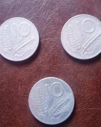🦅Lotto 3 Monete Rare 10 Lire Spiga  1954 - 1953