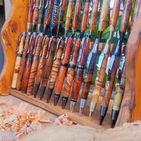 penne in legno pregiato tornite a mano libera 