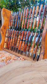 penne in legno pregiato tornite a mano libera 