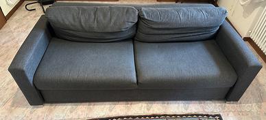 Divano letto tessuto grigio