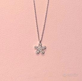 Collana oro bianco e diamanti