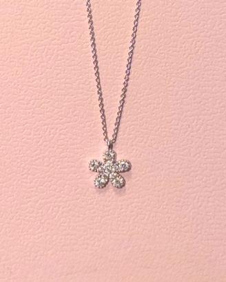 Collana oro bianco e diamanti