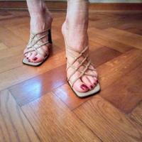 Sandali Eleganti Sergio Rossi n. 37e 1/2 tortora