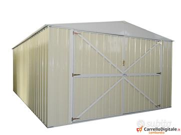 Box acciaio garage lamiera 360x600cm 21mq beige