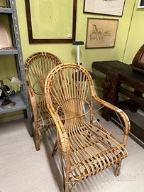 Coppia di sedie in vimini
