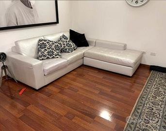 Divano in pelle 4 posti bianco