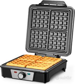 Piastra per Waffle per 4 Cialde Belghe, 1200 W Cia