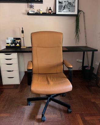 Sedia da ufficio direzionale marrone/cuoio