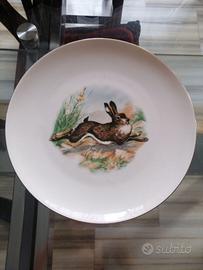 Coppia Piatti Caccia Vintage Porcellana H.Waldenbe