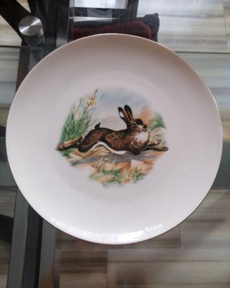 Coppia Piatti Caccia Vintage Porcellana H.Waldenbe