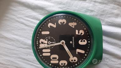 
rara sveglia carica a mano verde junghans vintage