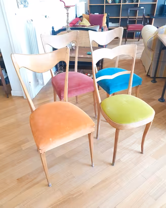 4 sedie diverse vintage 